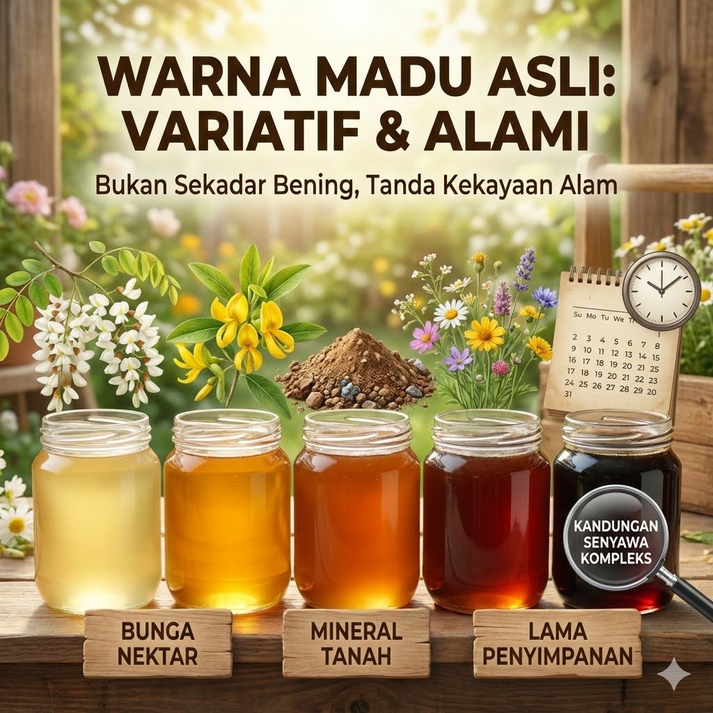 Ciri Madu Asli - Warna Madu Asli Bersifat Variatif dan Alami