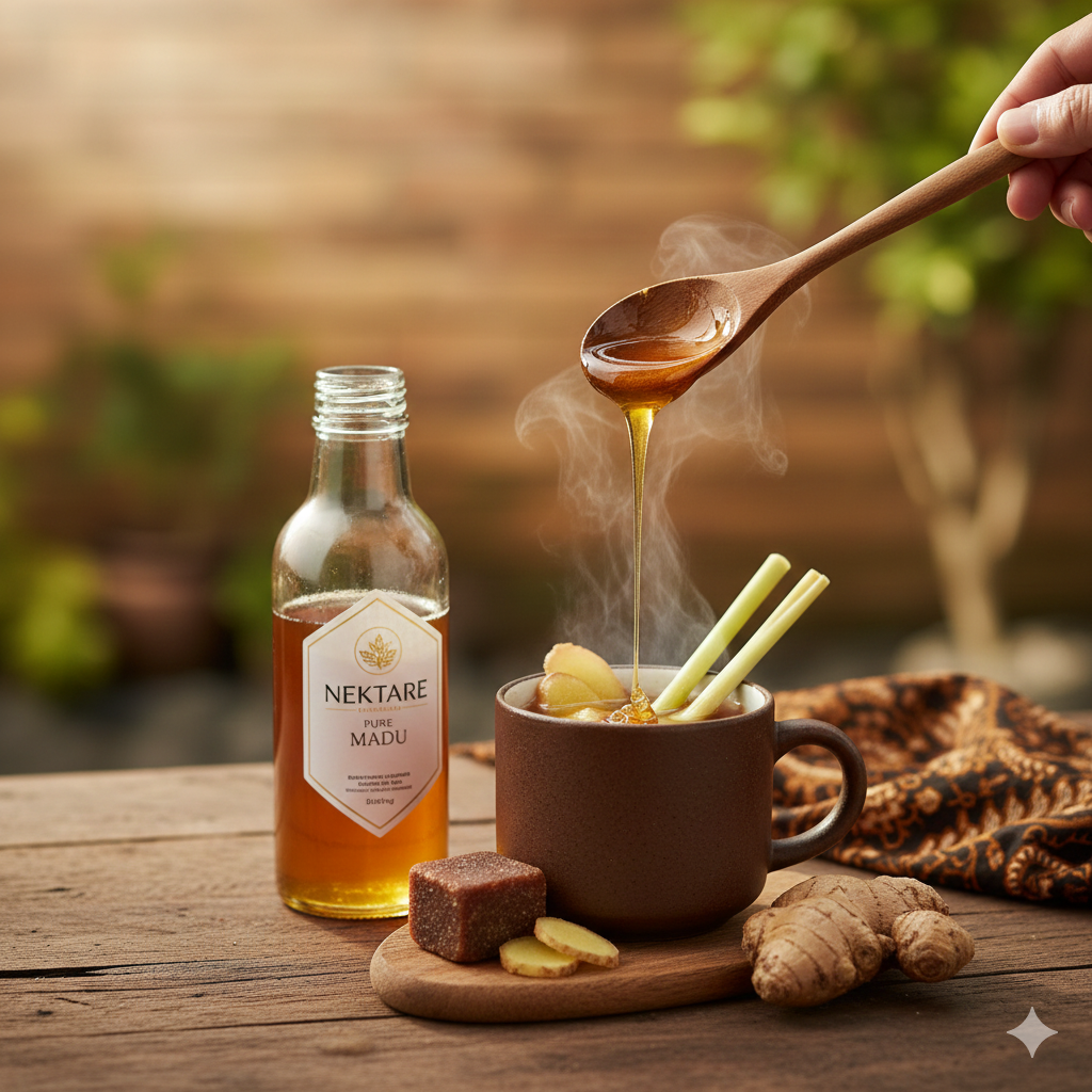 minuman gula jawa jahe hangat dengan madu asli Jogja 