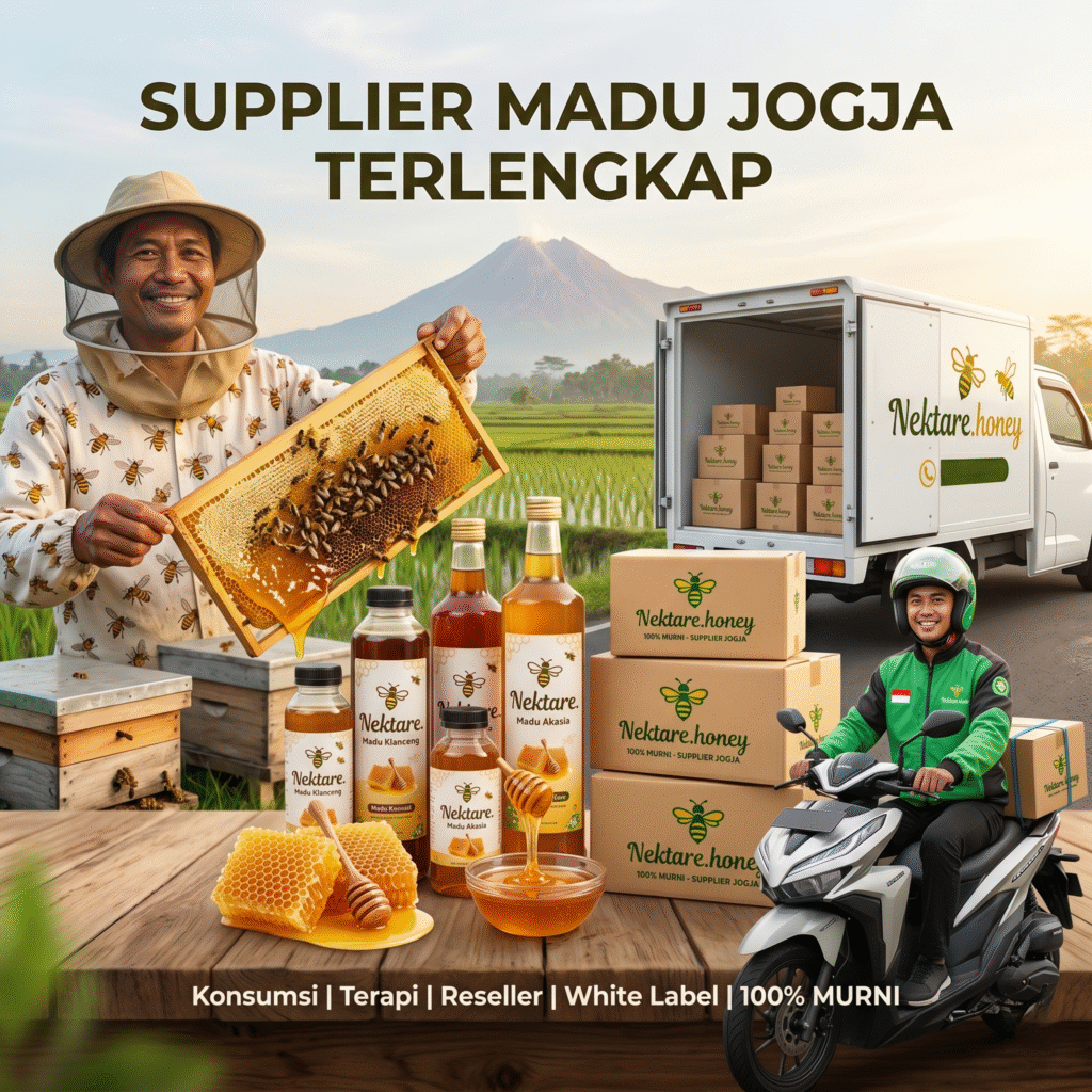 Supplier madu di Jogja menyediakan madu murni untuk konsumsi, terapi, reseller, dan white label